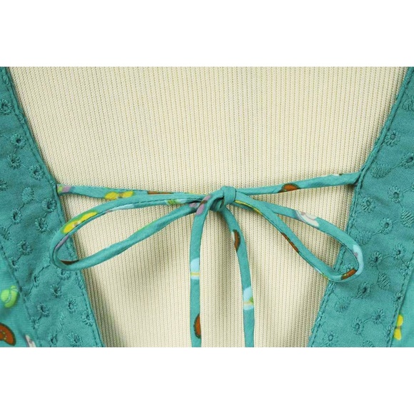 FLYING TOMATO Turquoise Hat Print Retro Empire Waist Dress - Picture 4 of 5